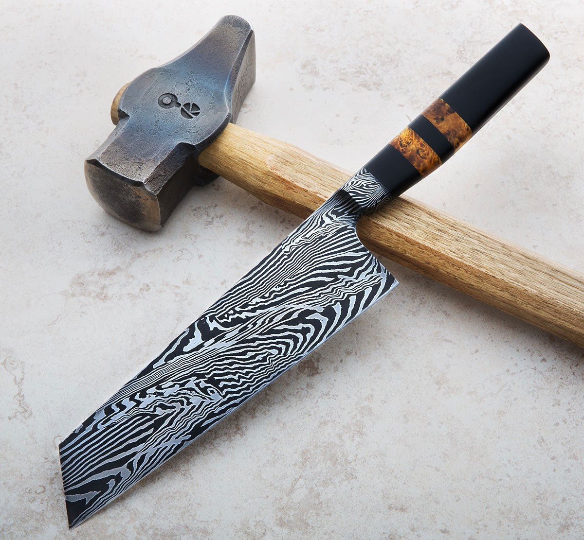 Integral Damascus Nakiri 195mm