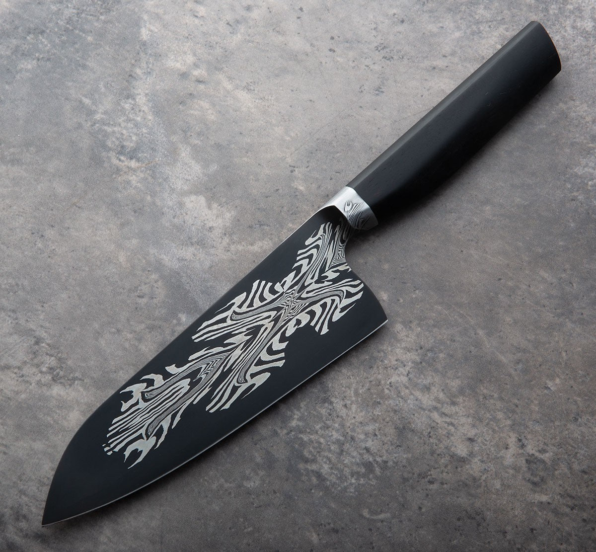 Ebony Damascus Petty Chef 160mm