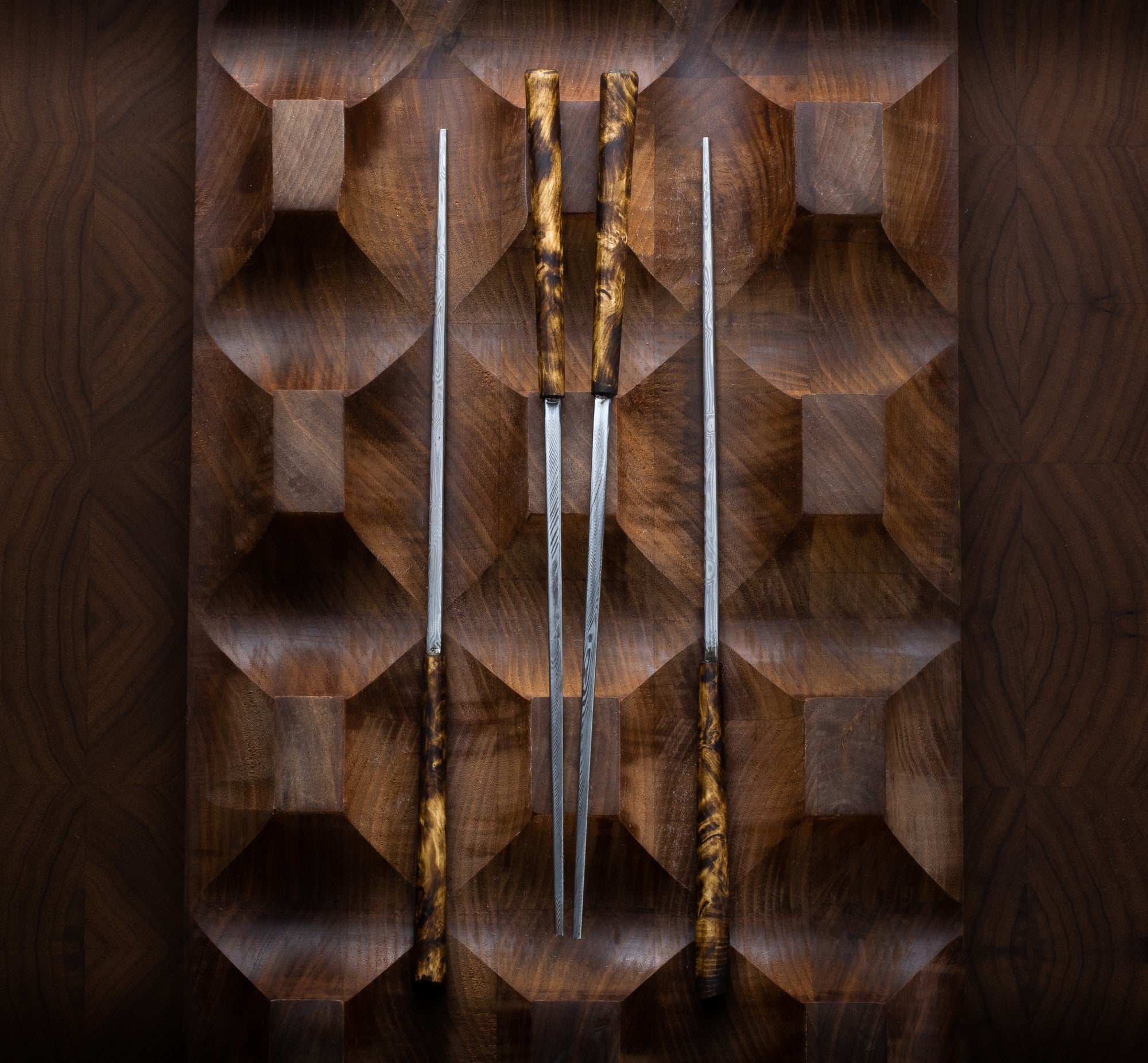 Birch Burl & Damasteel Chopsticks