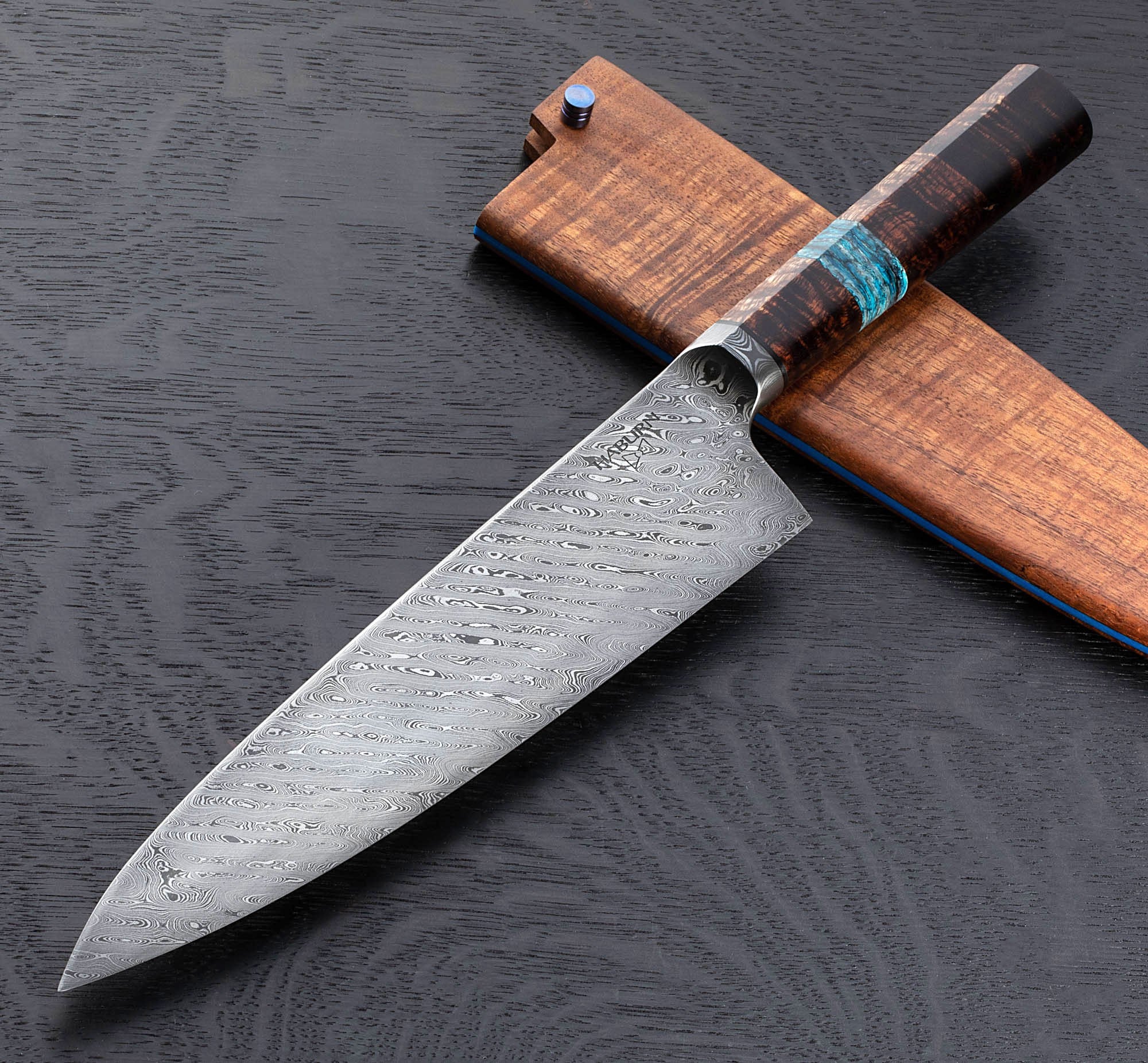 Koa Damascus Chef 245mm