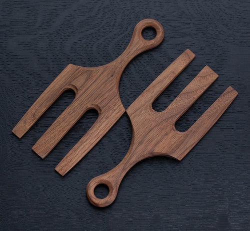 Black Swan Salad Servers - Walnut