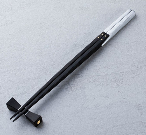 Aluminum & Ebony Chopsticks with Rest