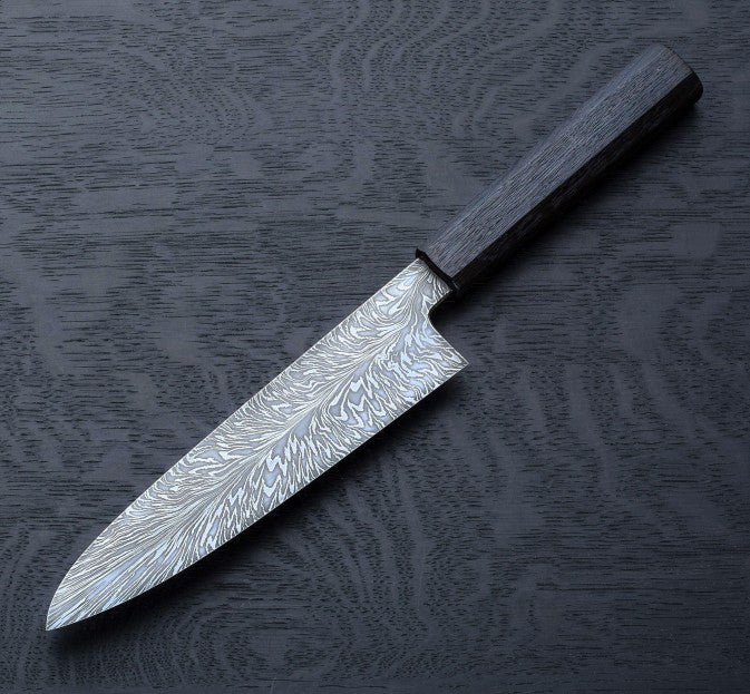 Bog Oak Feather Gyuto 195mm