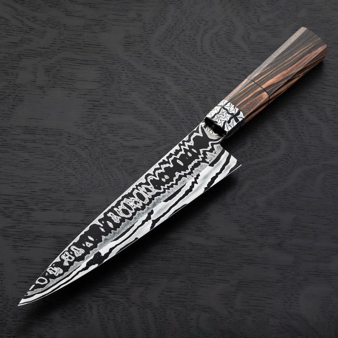 Mun Ebony Damascus Chef 215mm