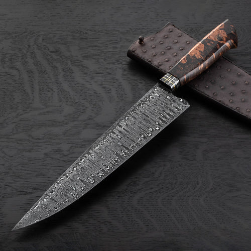 Silver Dot Damascus Chef 275mm