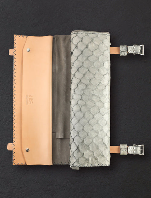 Linny Kenney Leather - New Hampshire Accessories & Apparel Pirarucu Leather Knife Roll