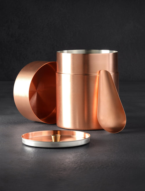 Azmaya - Japan Barware Pure Copper Tea Canister & Tea Scoop Gift Set