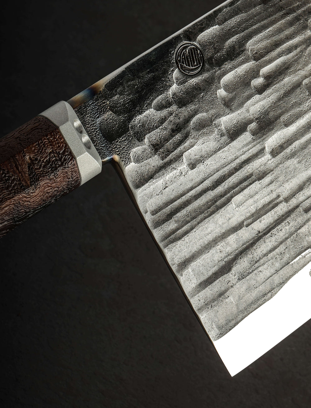 Benjamin Kamon - Austria Nakiri & Vegetable Cleaver Curly Walnut Kurouchi Cleaver 200mm