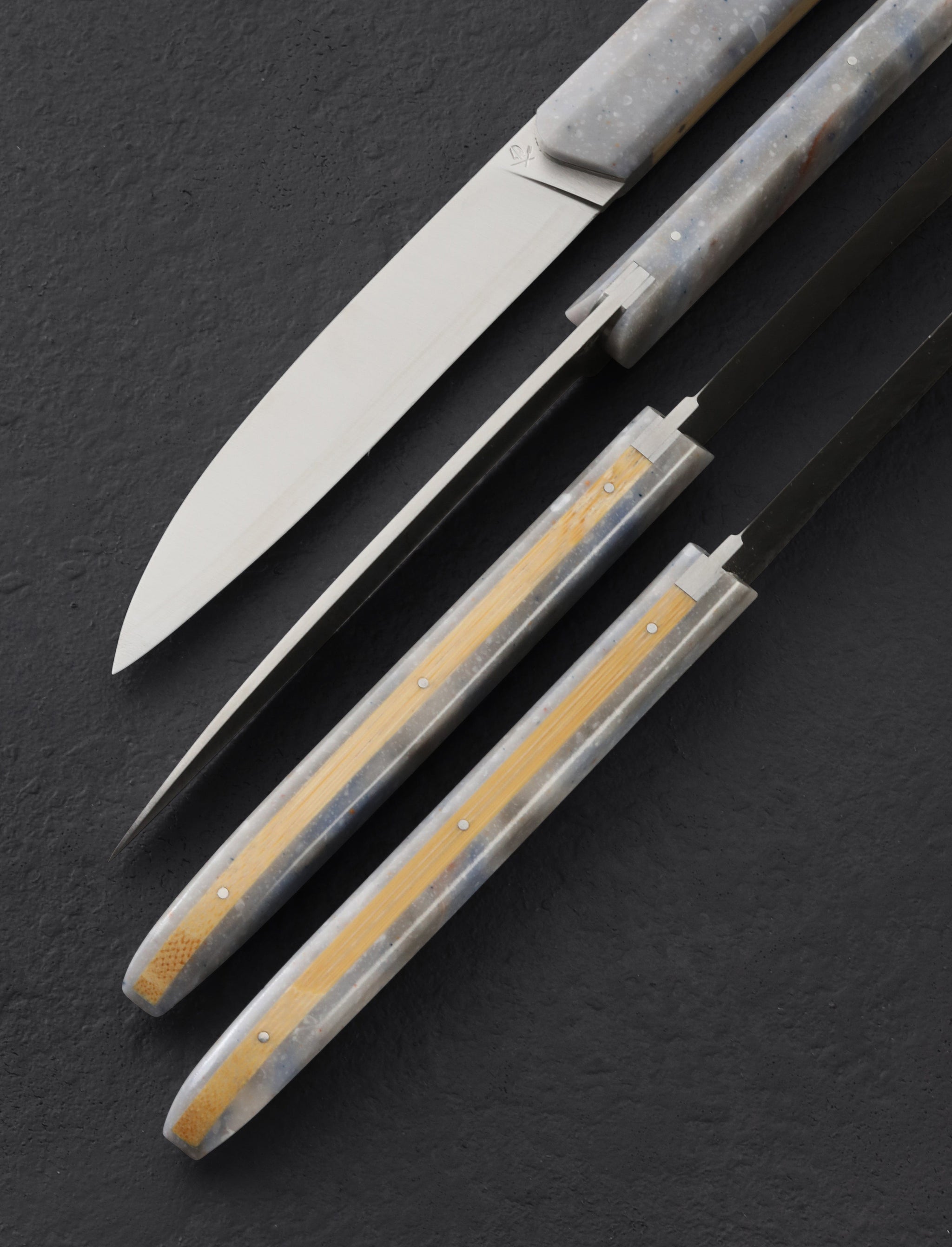 Roland Lannier - France Table Knives Juniper & Bamboo Steak Knife Set