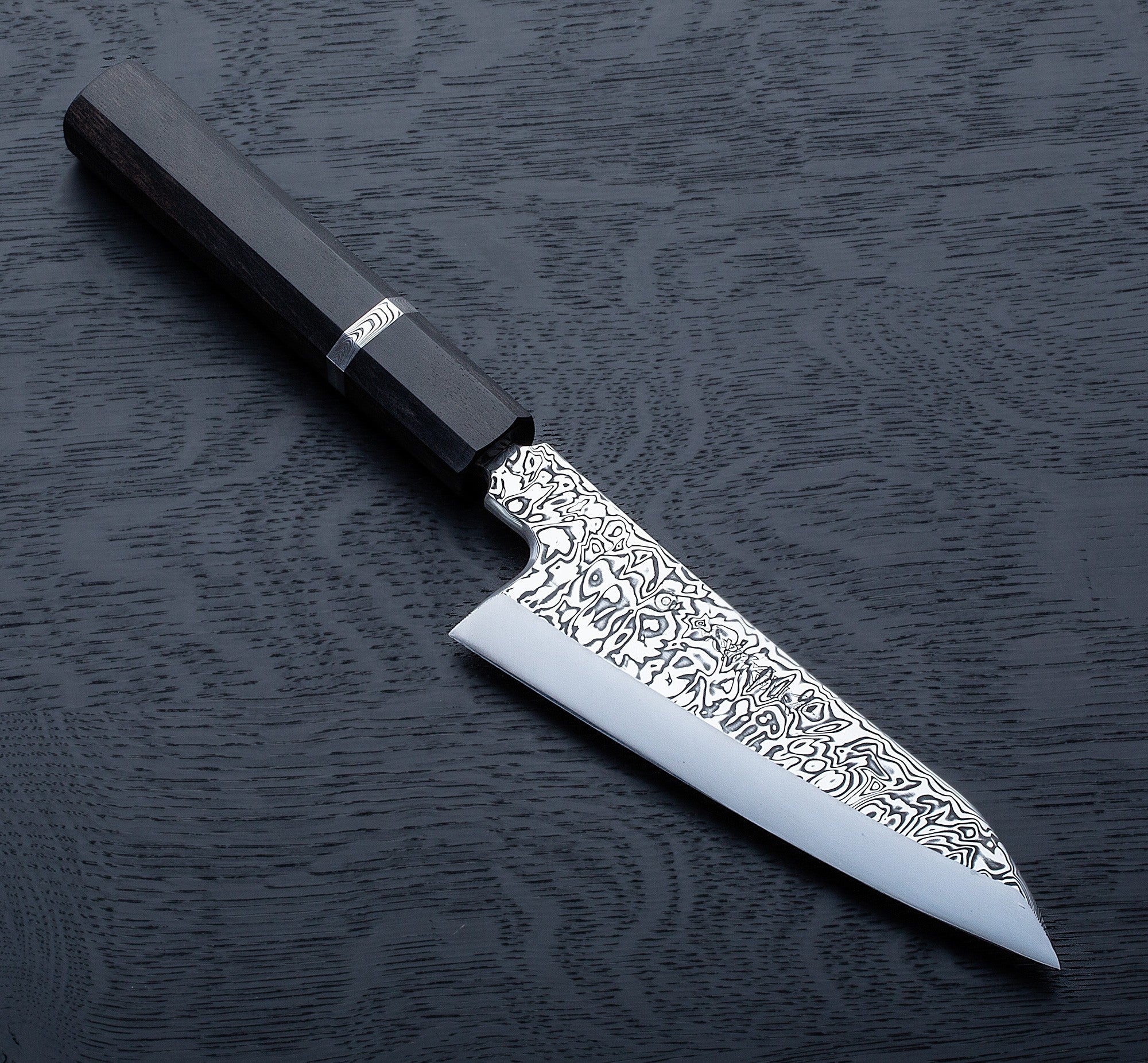 Ebony Damasteel Deba 165mm