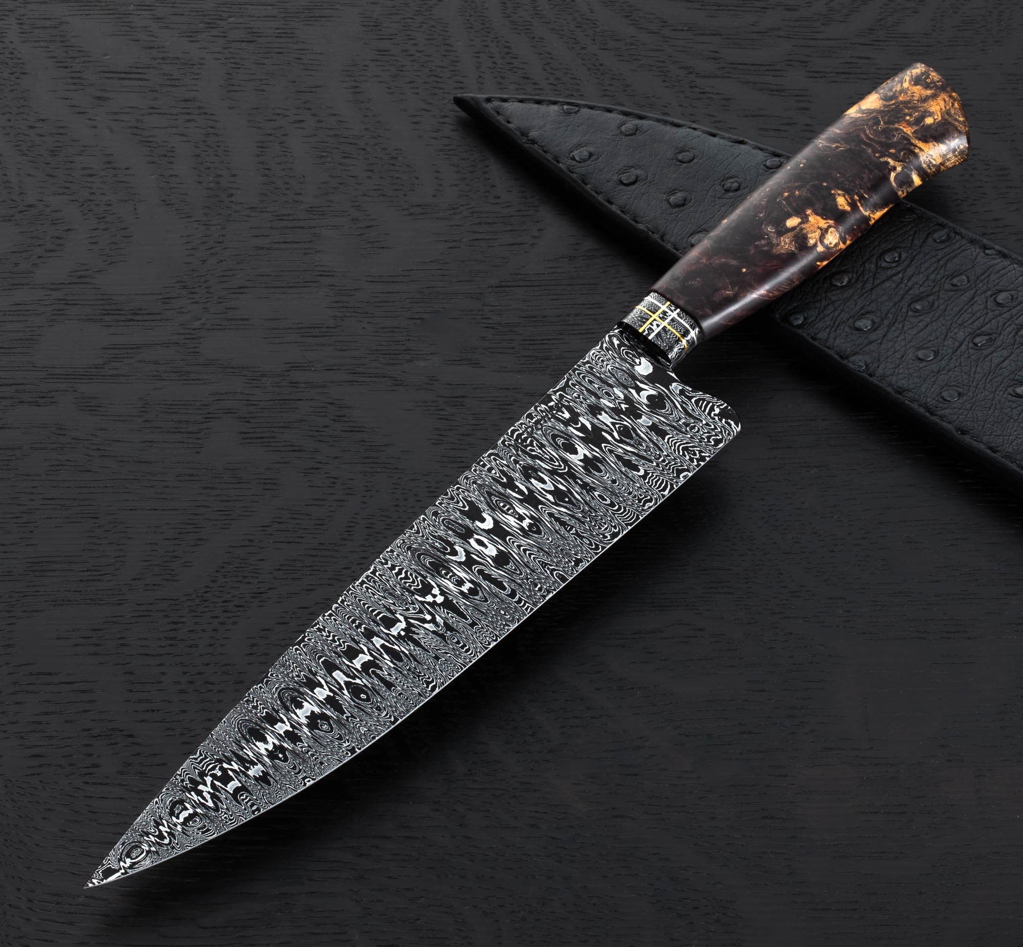 Gold Maple Damascus Chef 237mm