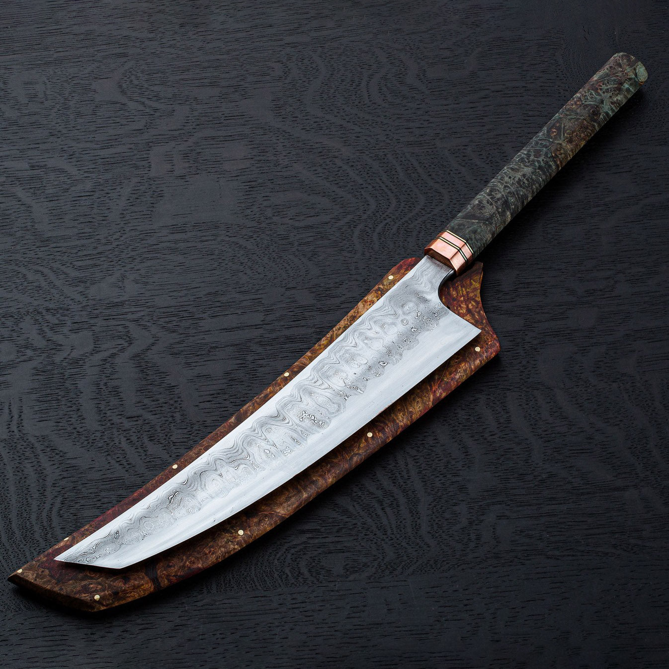 Damascus-clad Tuna Sword 355mm
