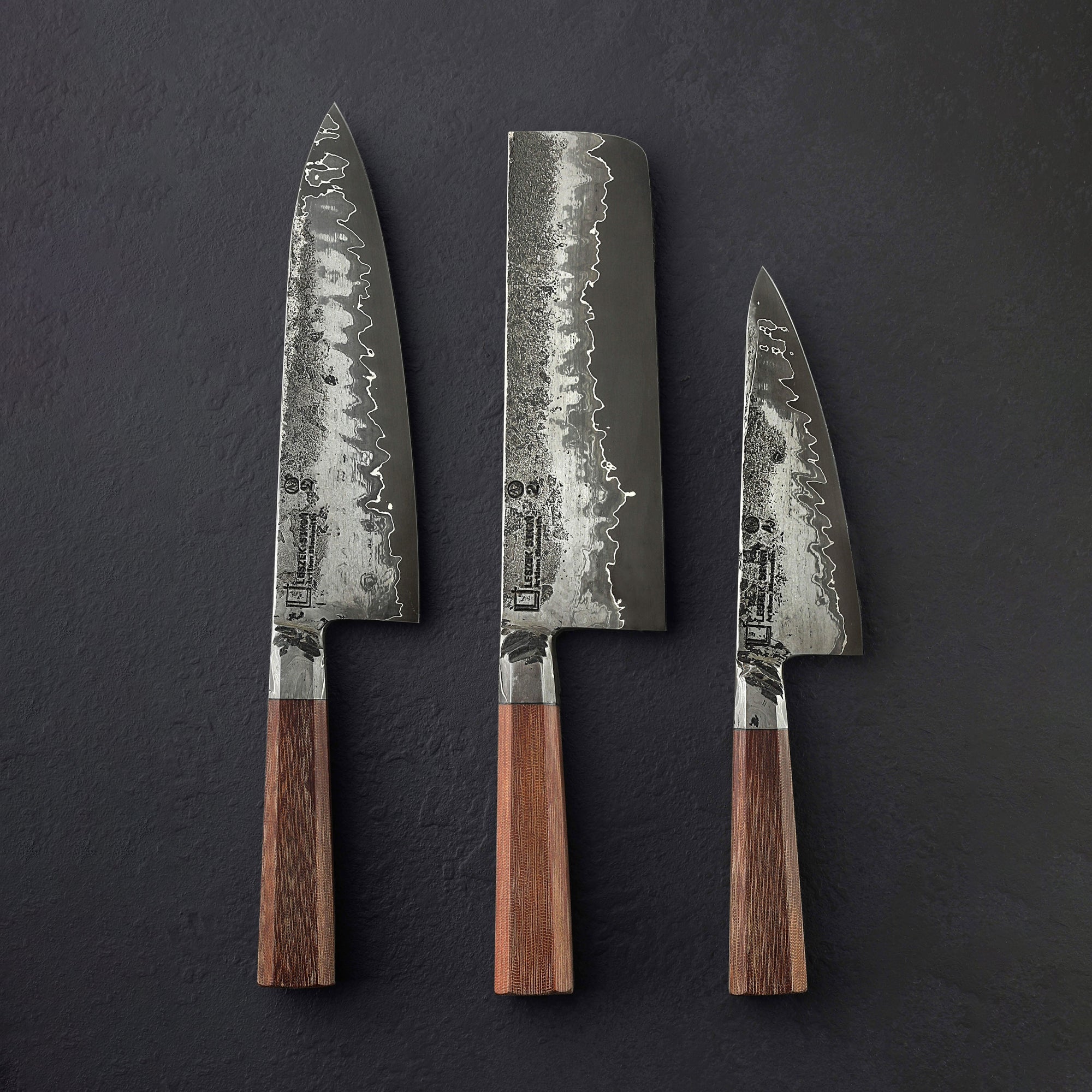 Wrought Ash 3-Knife Chef Set