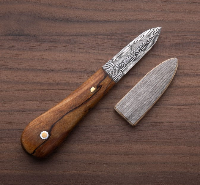 Spalted Birch Damasteel Oyster Knife
