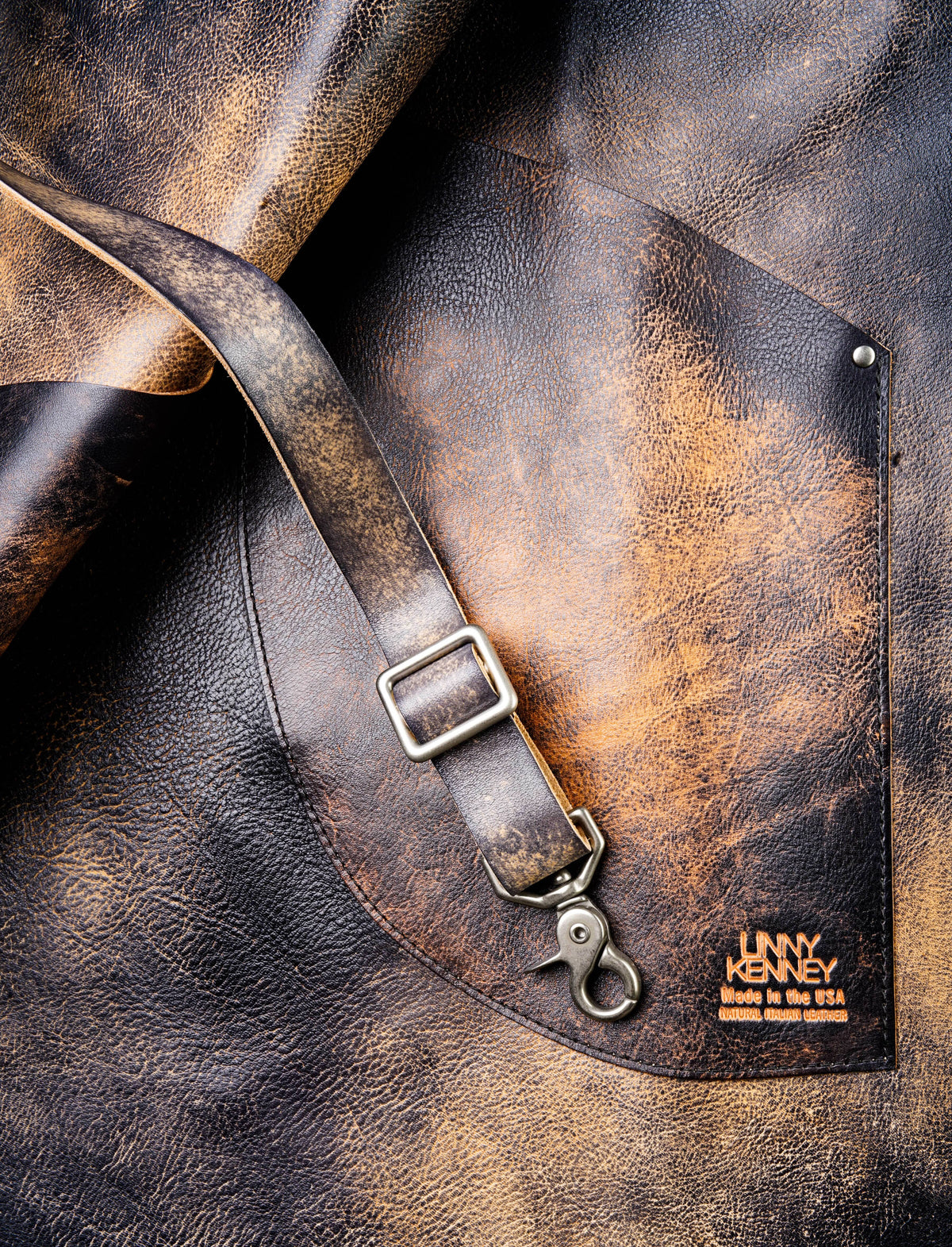 Linny Kenney Leather - New Hampshire Accessories & Apparel Charred Italian Leather Apron