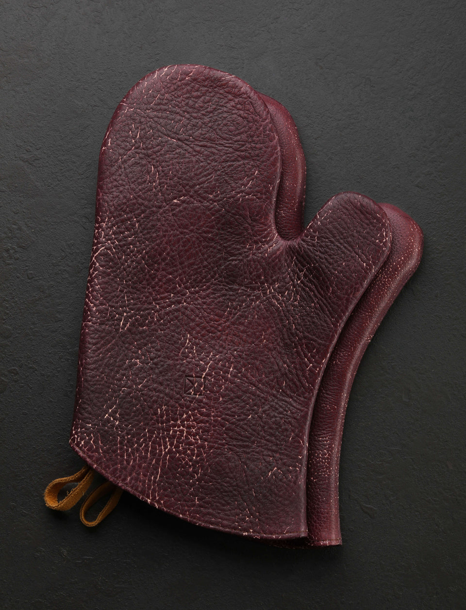 Linny Kenney Leather - New Hampshire Accessories & Apparel Eggplant Leather Oven Mitts