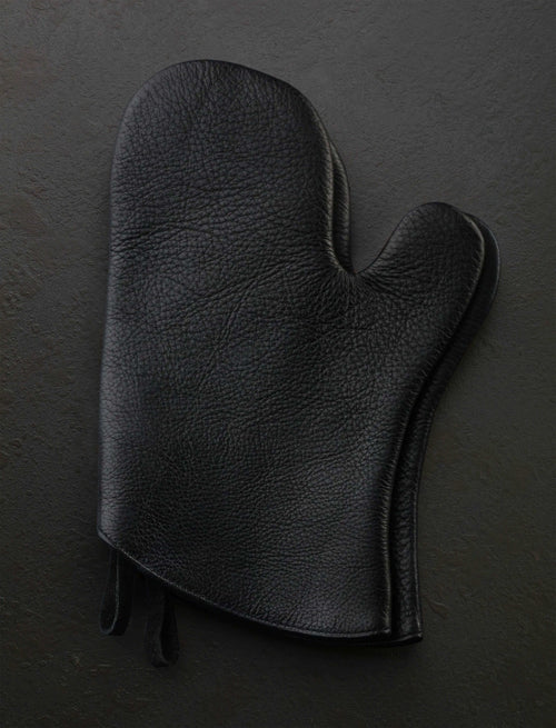 Linny Kenney Leather - New Hampshire Accessories & Apparel Living Steel Black Leather Oven Mitts