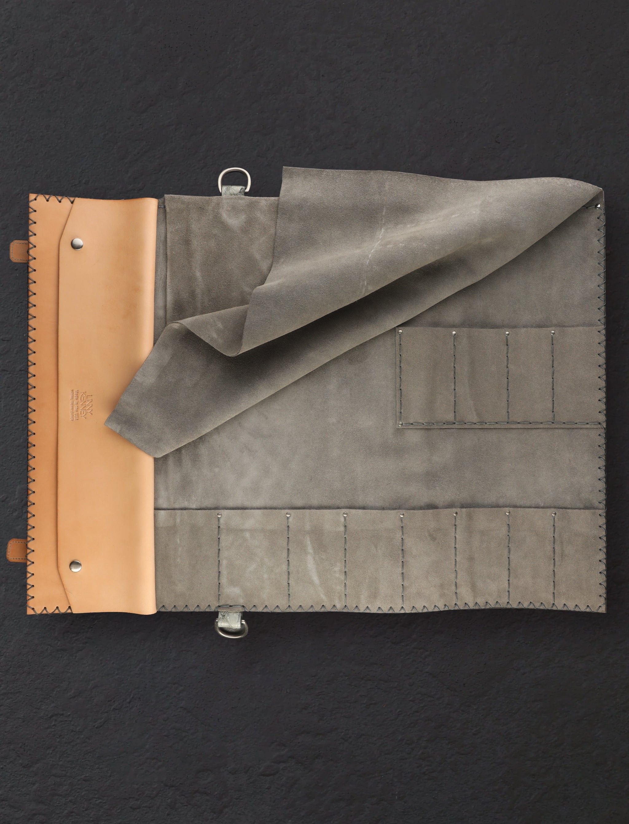 Linny Kenney Leather - New Hampshire Accessories & Apparel Pirarucu Leather Knife Roll