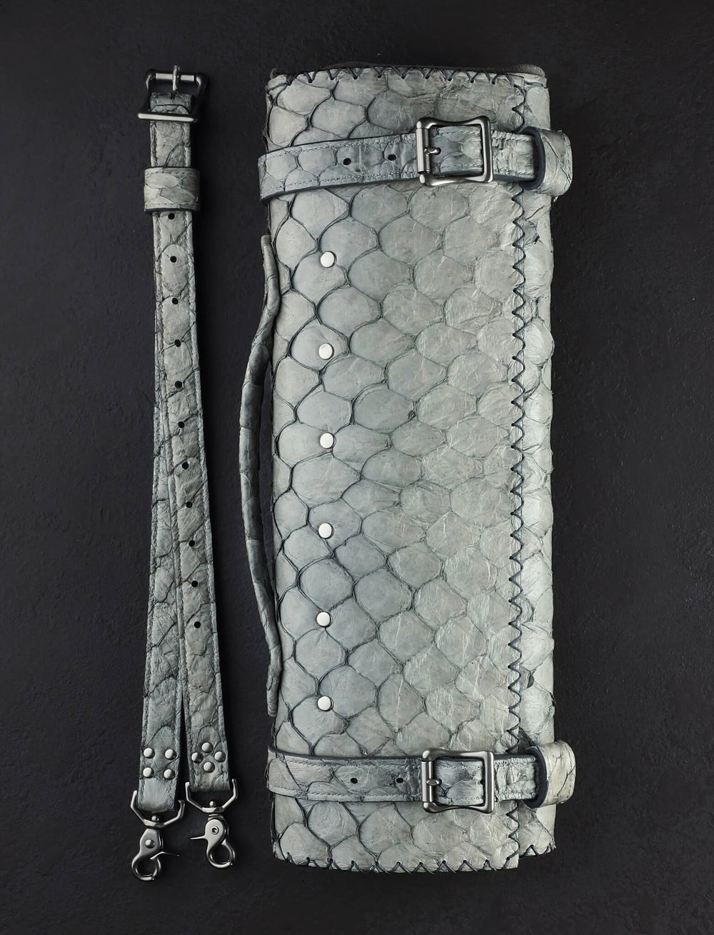 Linny Kenney Leather - New Hampshire Accessories & Apparel Pirarucu Leather Knife Roll