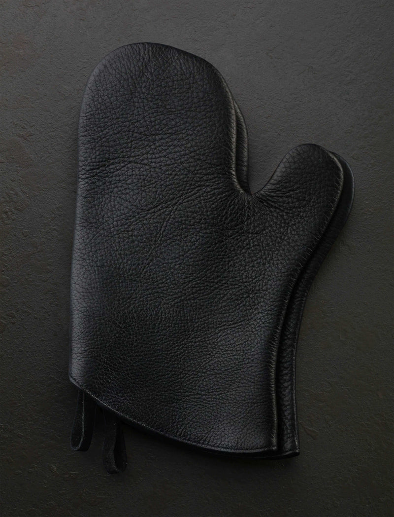 Black Leather Oven Mitts