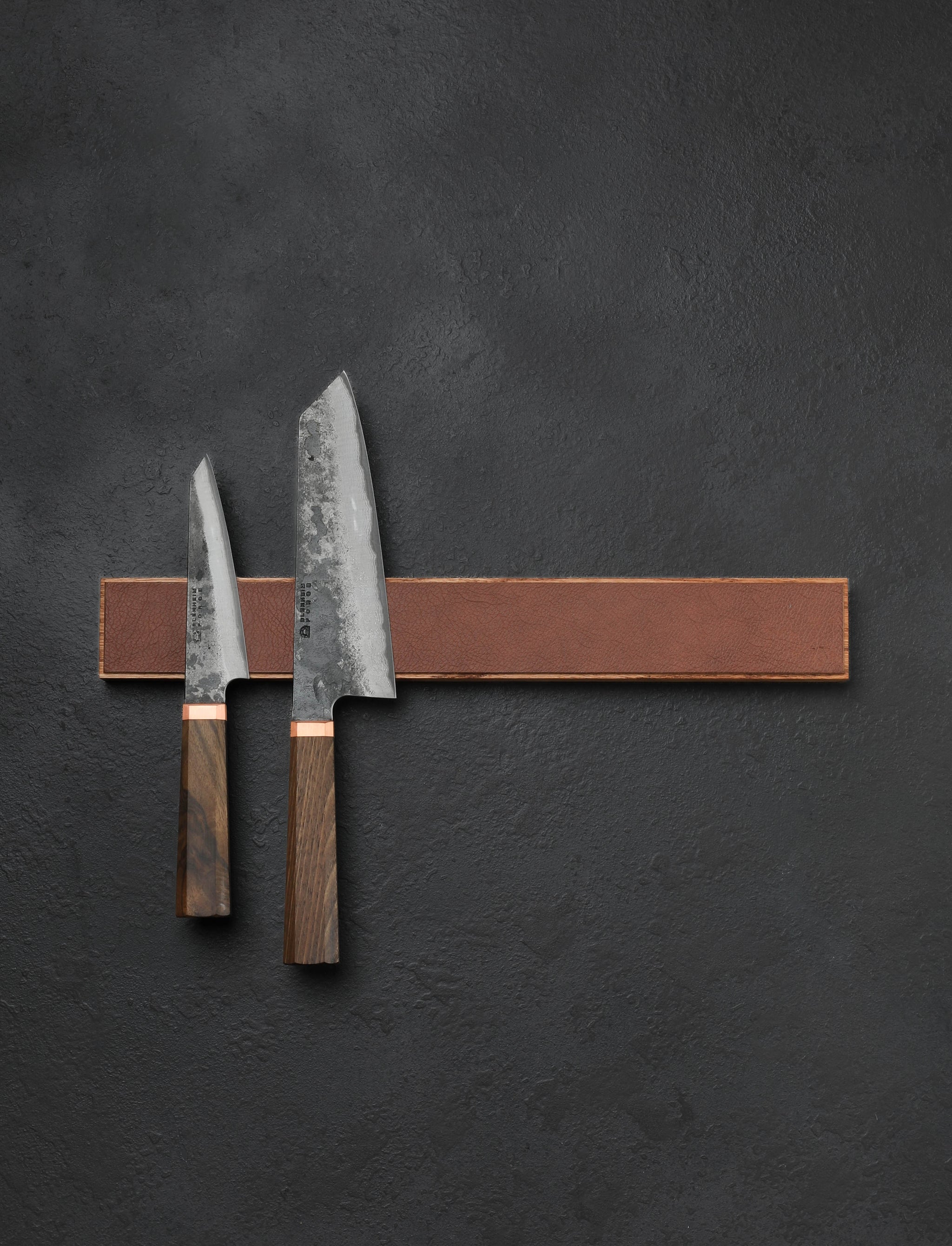Piotr the Bear - Sweden Accessories & Apparel 40 cm / 15.8" Brown Leather & Oak Magnetic Knife Rack