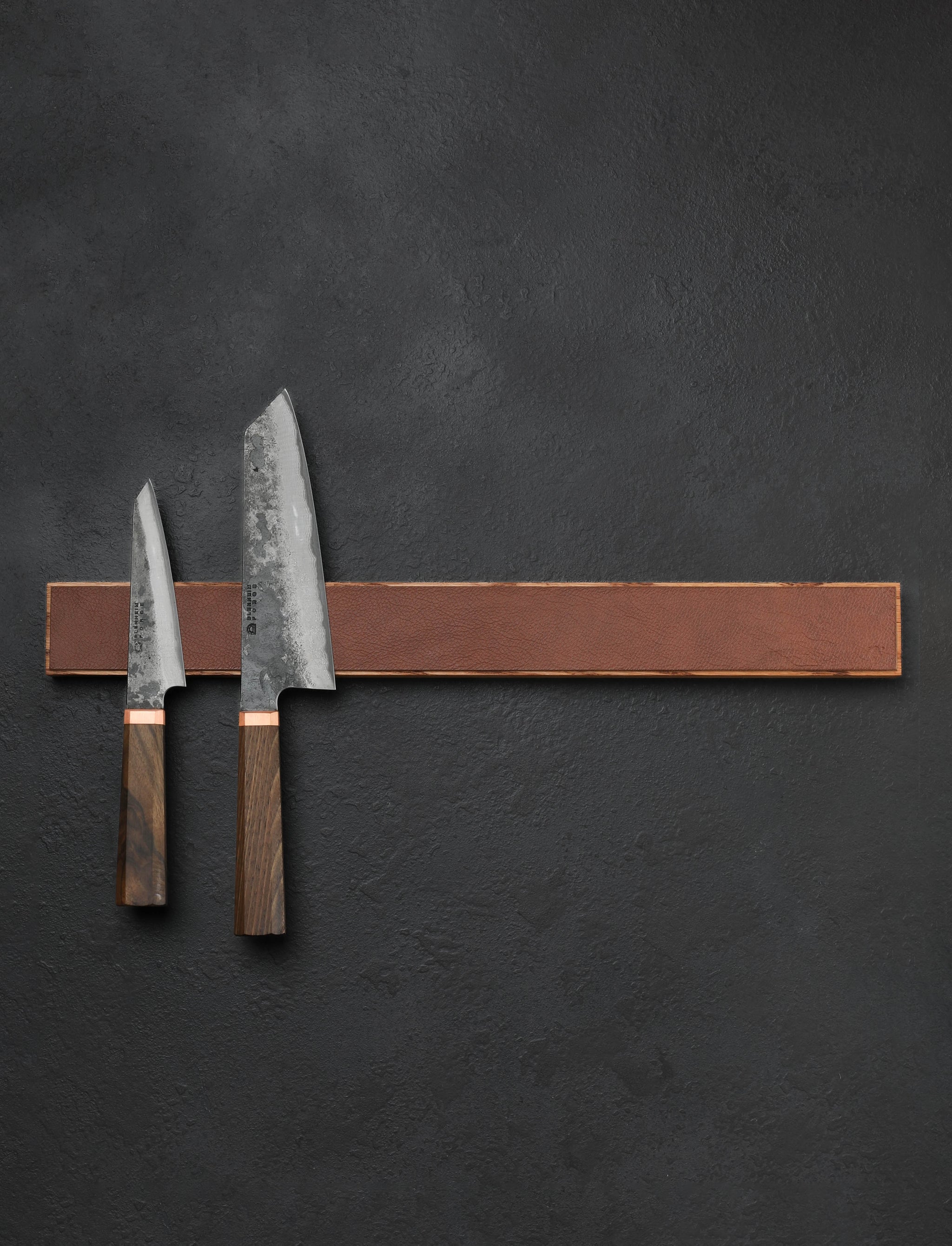 Piotr the Bear - Sweden Accessories & Apparel 50 cm / 19.7" Brown Leather & Oak Magnetic Knife Rack