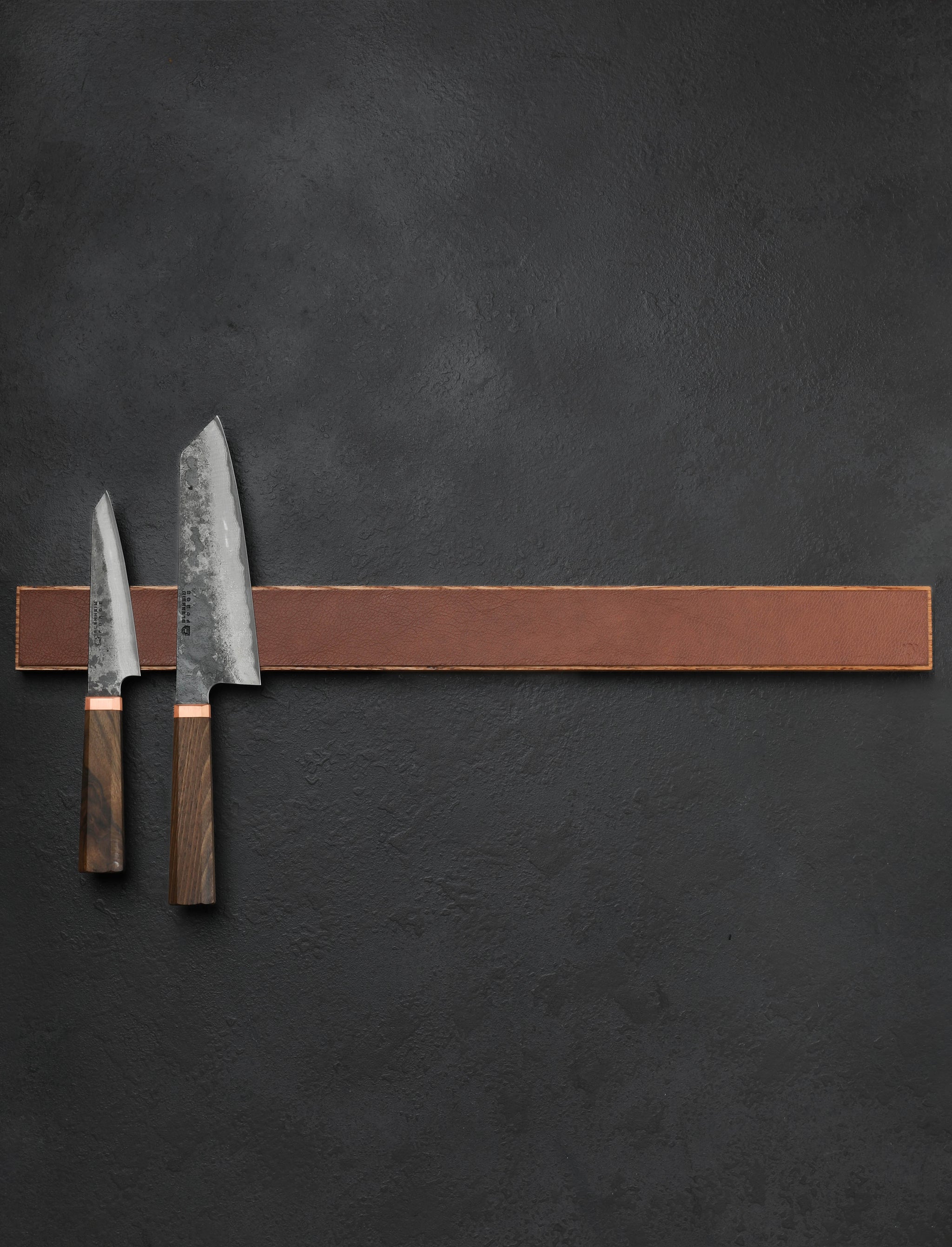 Piotr the Bear - Sweden Accessories & Apparel 60 cm / 23.6" Brown Leather & Oak Magnetic Knife Rack