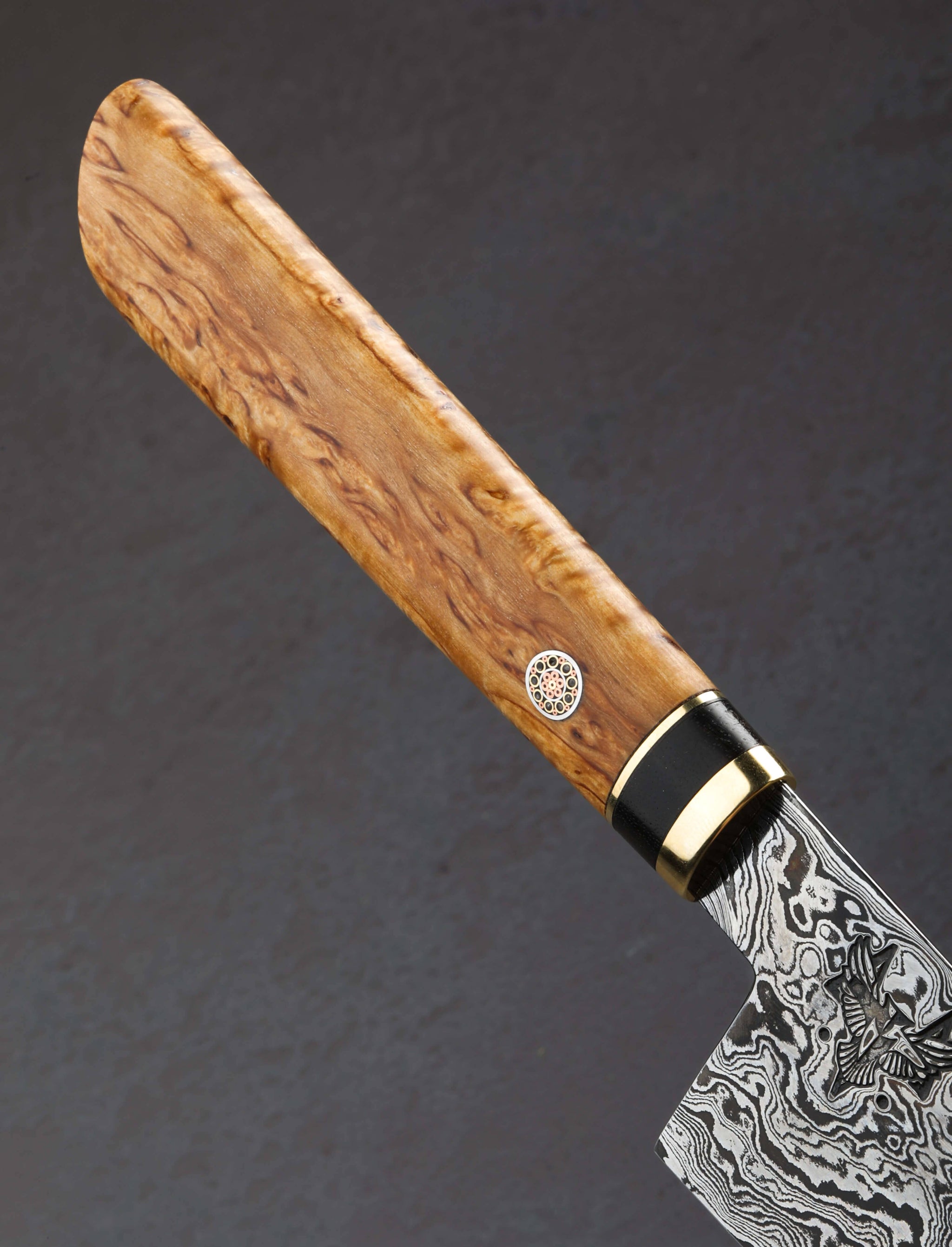 Andres Maldonado Birch Damascus Santoku 163mm