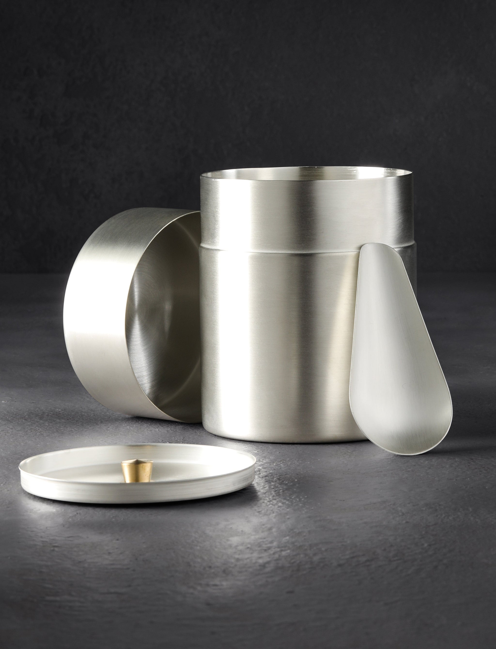 Azmaya - Japan Barware Tinned Copper Tea Canister & Tea Scoop Gift Set