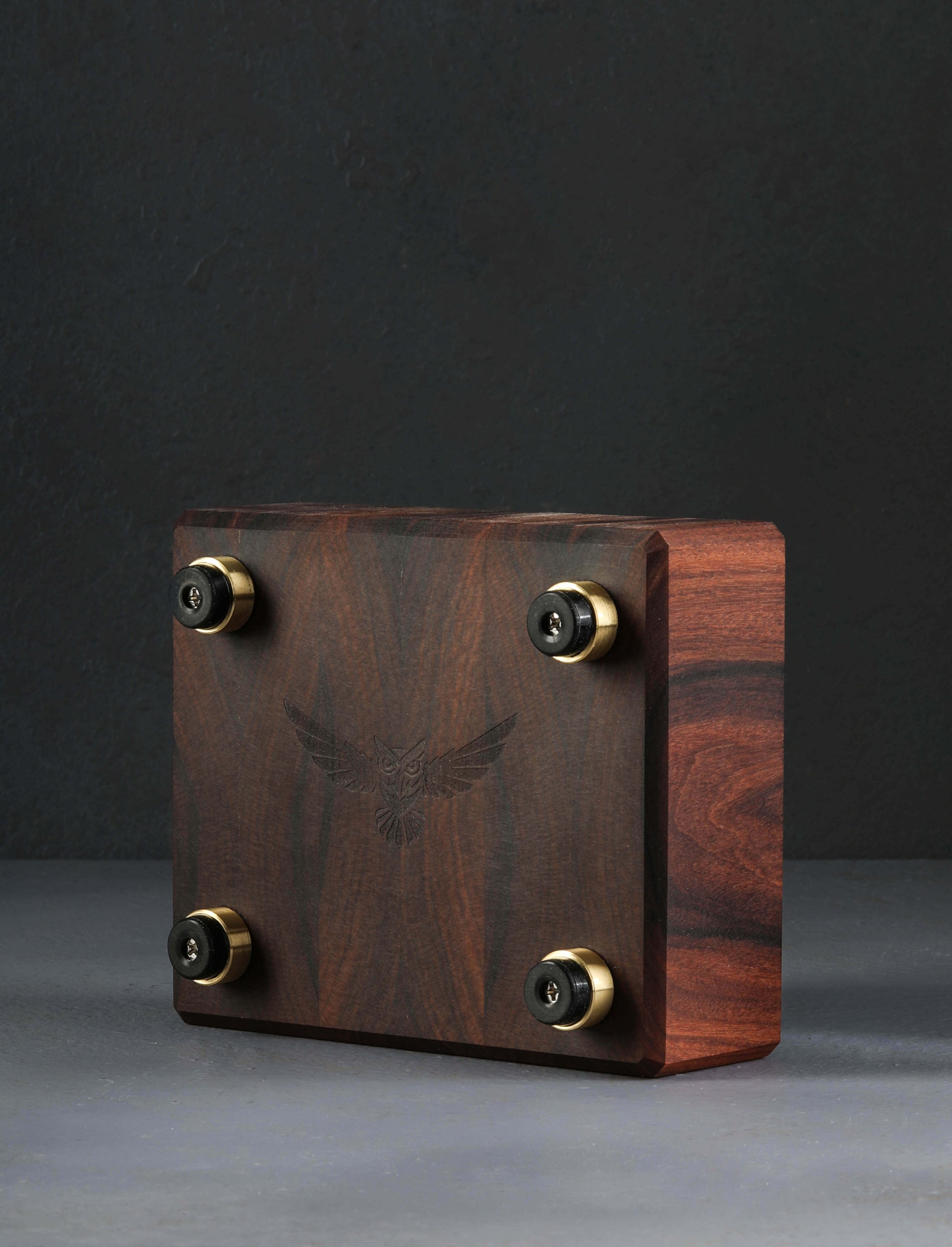 Luke Martin, Owl Woodworks - Canada Barware Rosewood Owl Bar Board