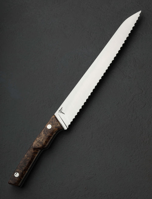 Fingal Ferguson - Ireland Bread Knife Poplar Burl Bread Knife 257mm