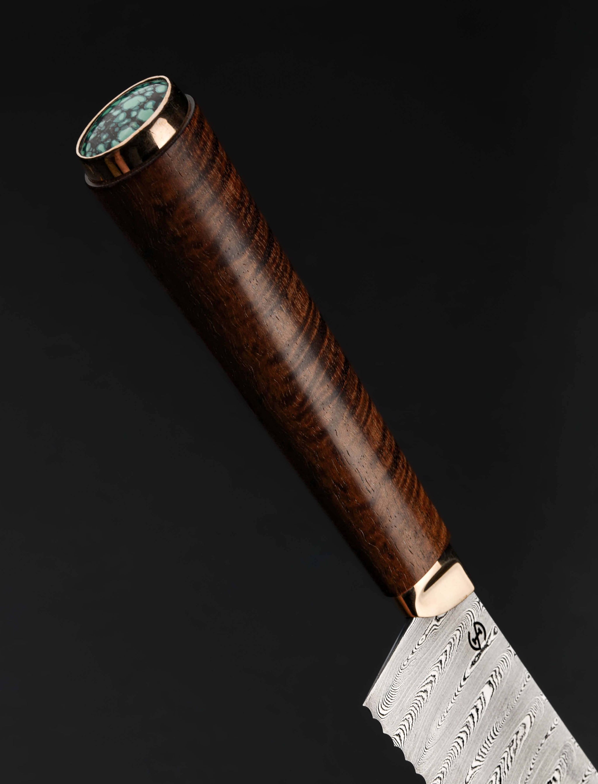 Isaiah Schroeder - Wisconsin Bread Knife Turquoise Koa Bread Knife 285mm