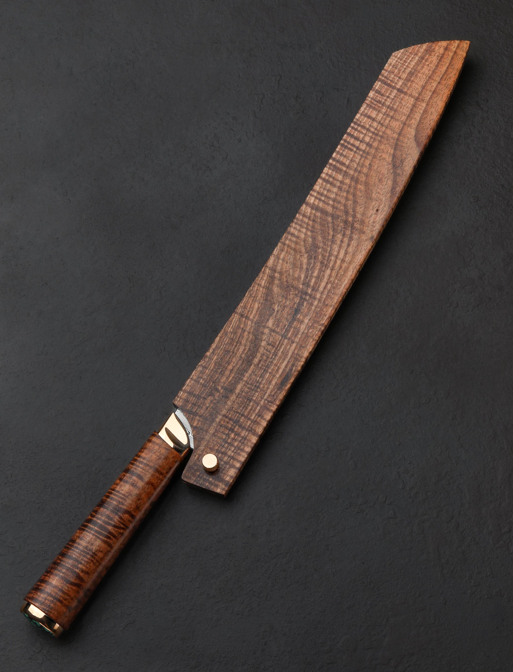 Isaiah Schroeder - Wisconsin Bread Knife Turquoise Koa Bread Knife 285mm
