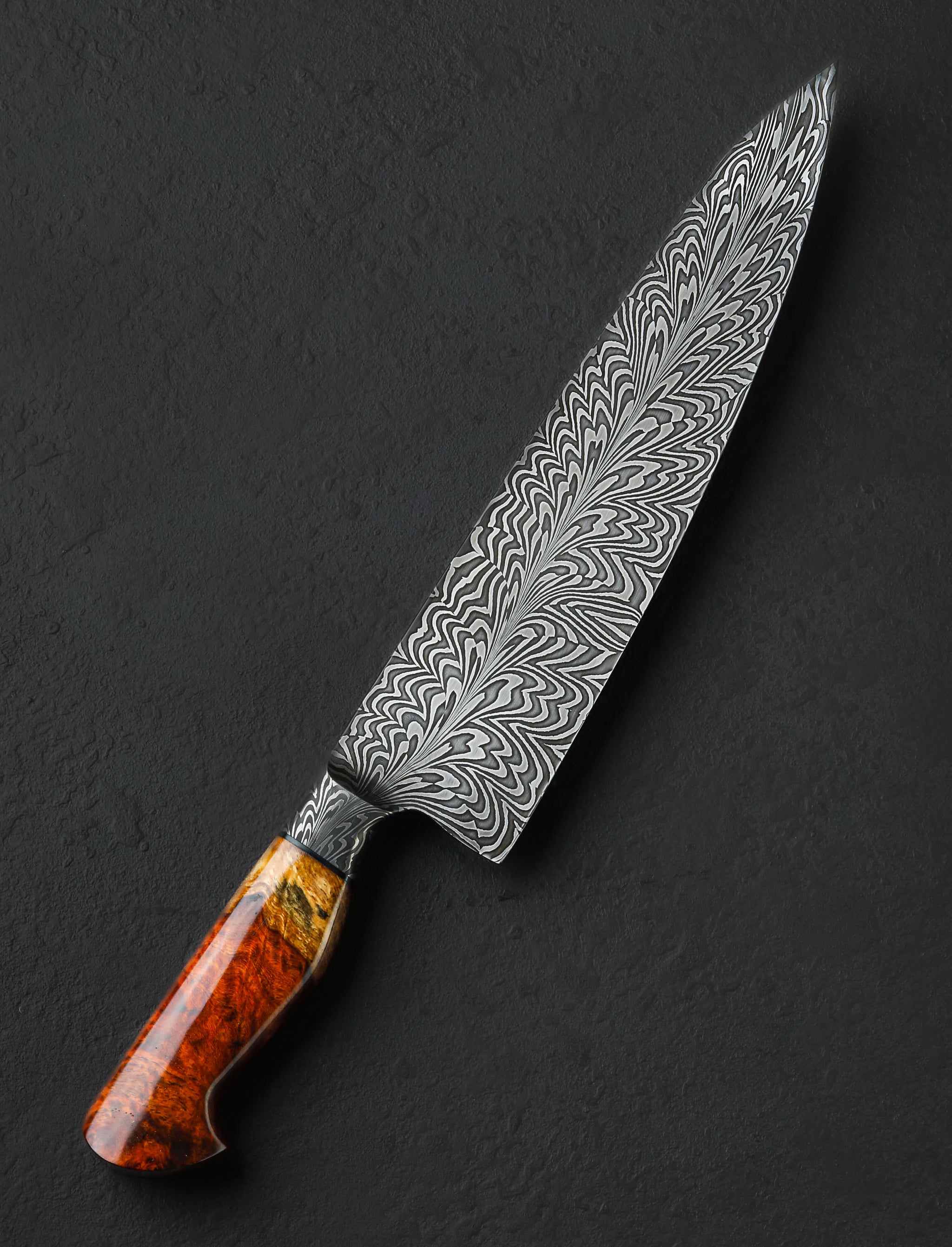 Aaron Wilburn - Idaho Chef & Gyuto Amboyna Feathered Chef 255mm