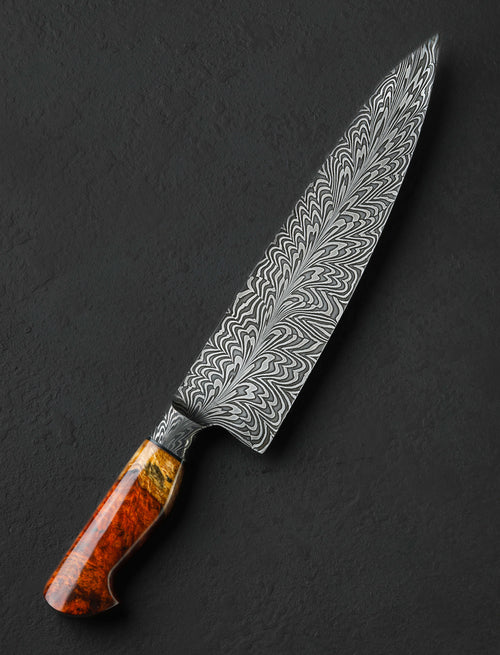 Aaron Wilburn - Idaho Chef & Gyuto Amboyna Feathered Chef 255mm