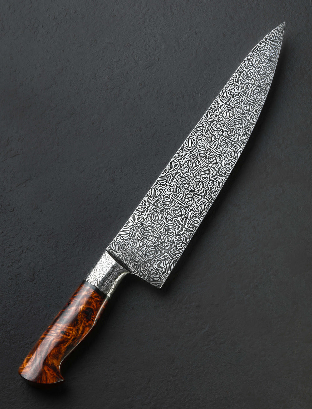 Aaron Wilburn - Idaho Chef & Gyuto Starburst Burl Damascus Chef 275mm
