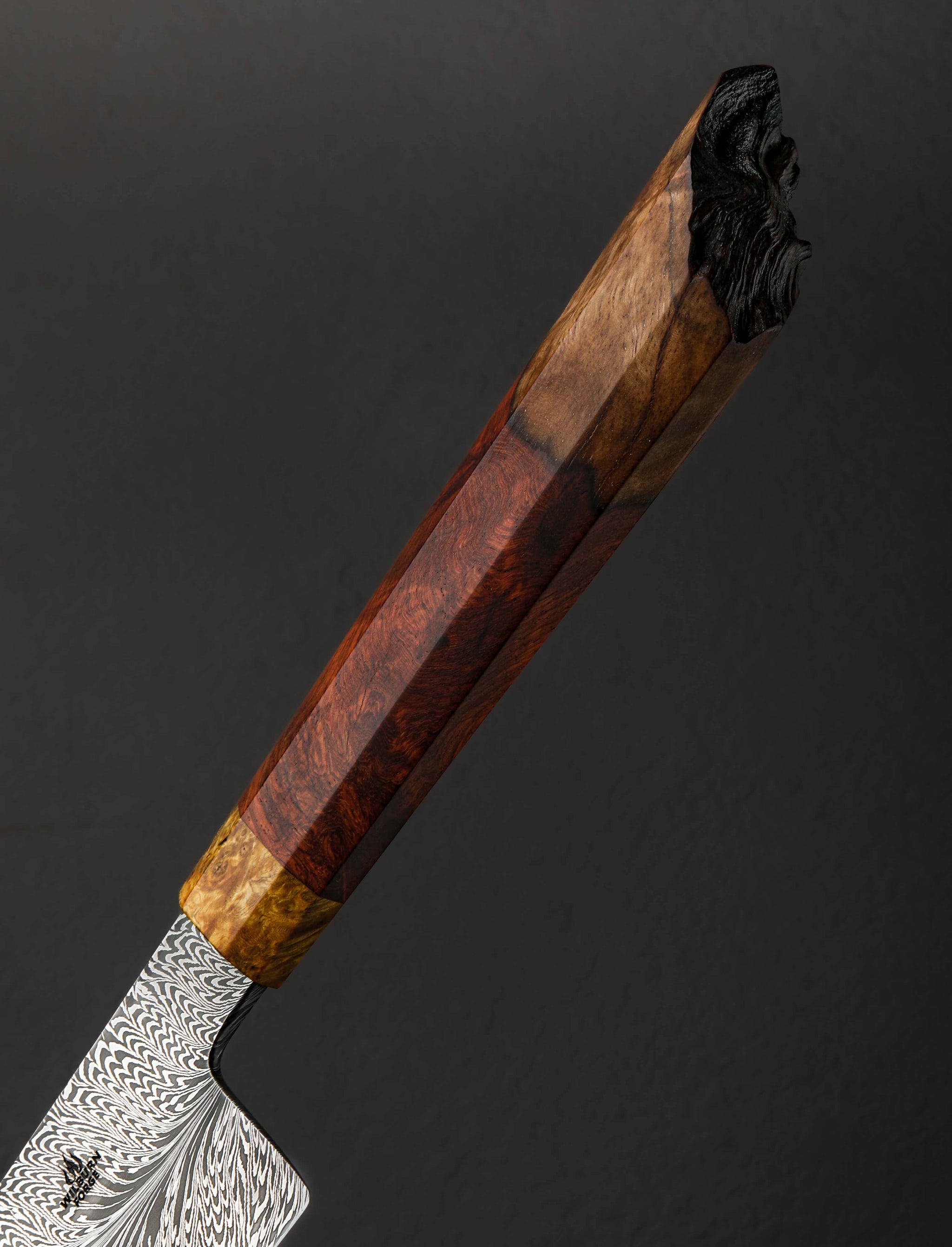Aaron Wilburn - Idaho Chef & Gyuto Wild Burl Feathered Chef 275mm