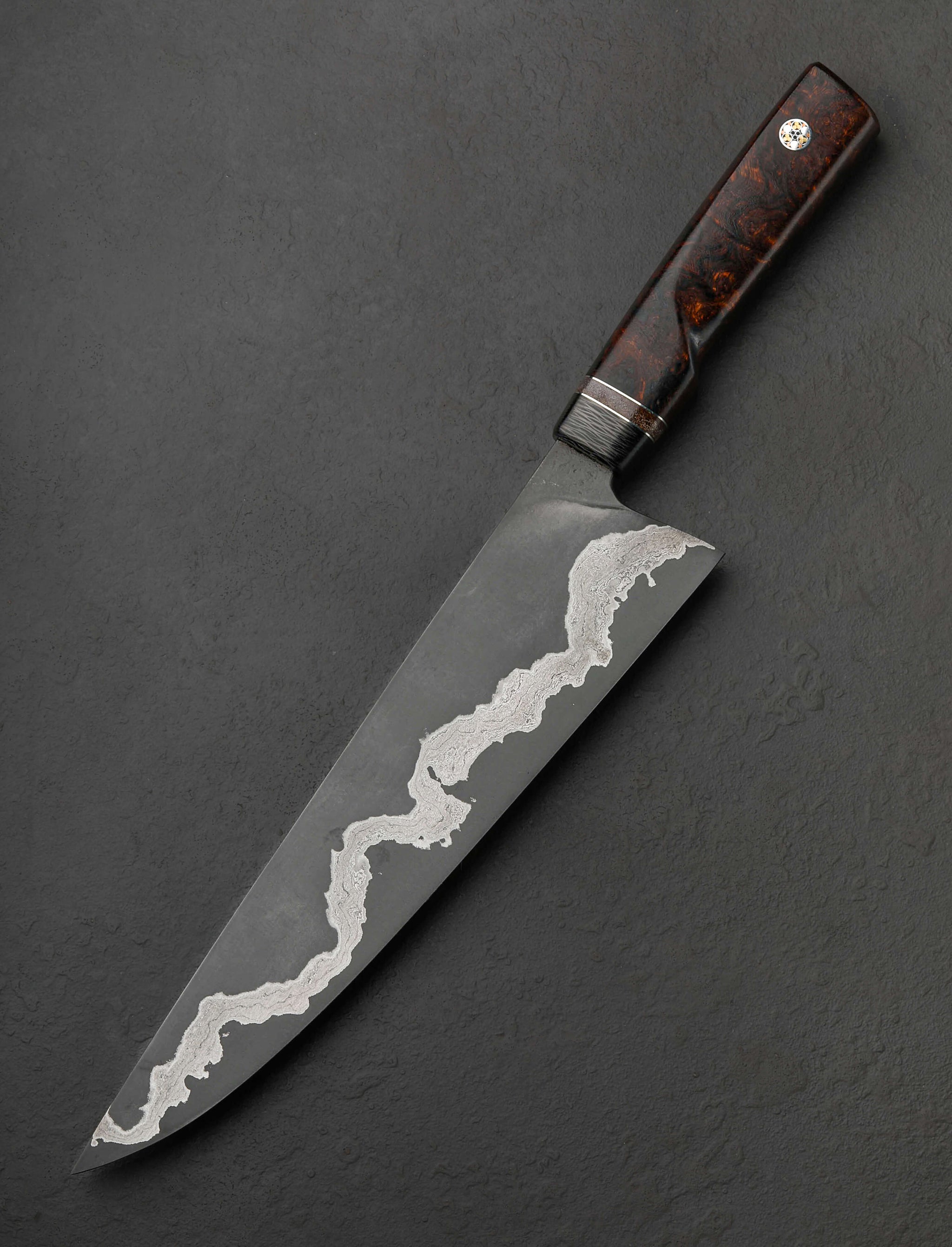 Fingal Ferguson - Ireland Chef & Gyuto Damascus River Cretaceous Chef 258mm