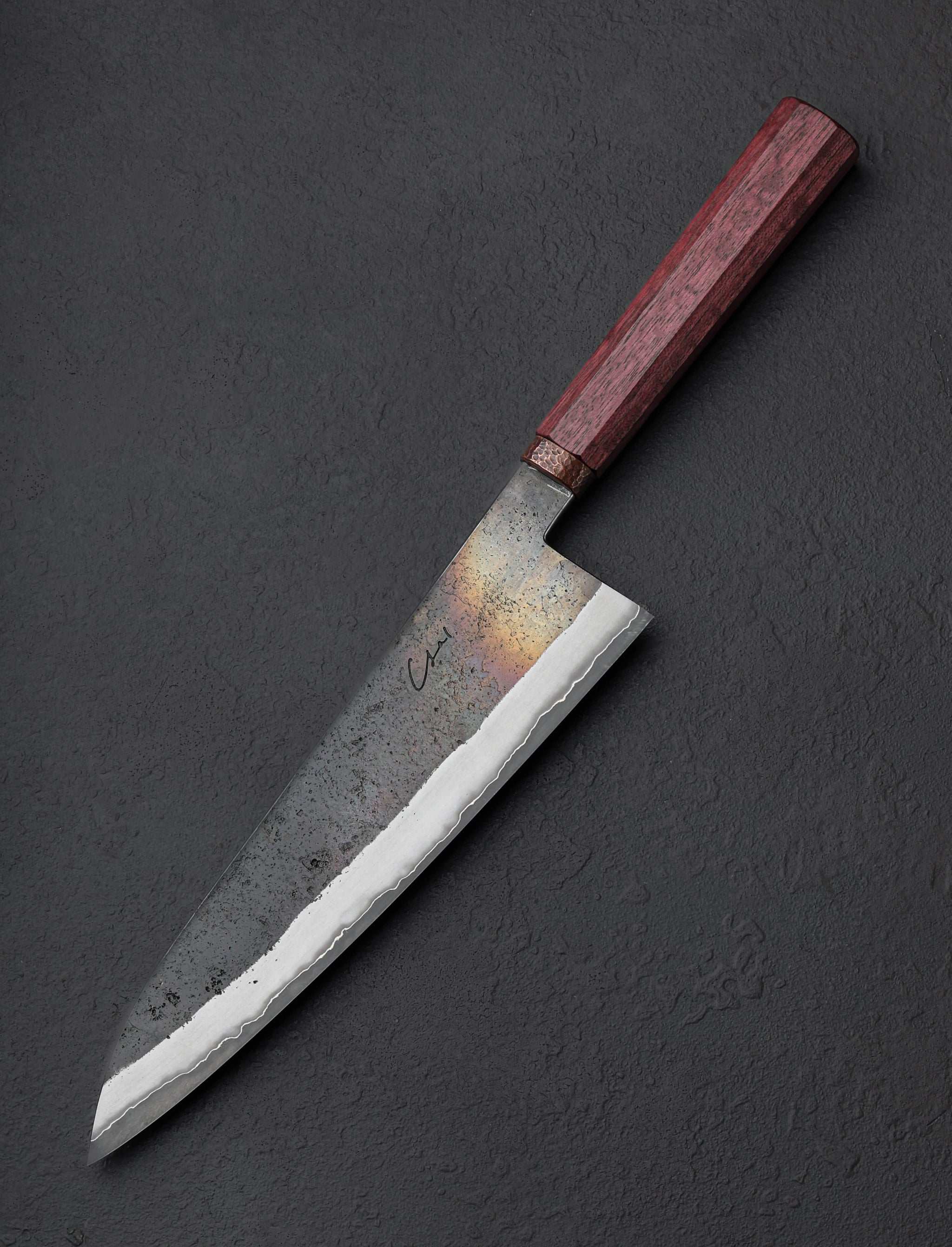 Isal Triado - Spain Chef & Gyuto Purpleheart Copper Gyuto 208mm