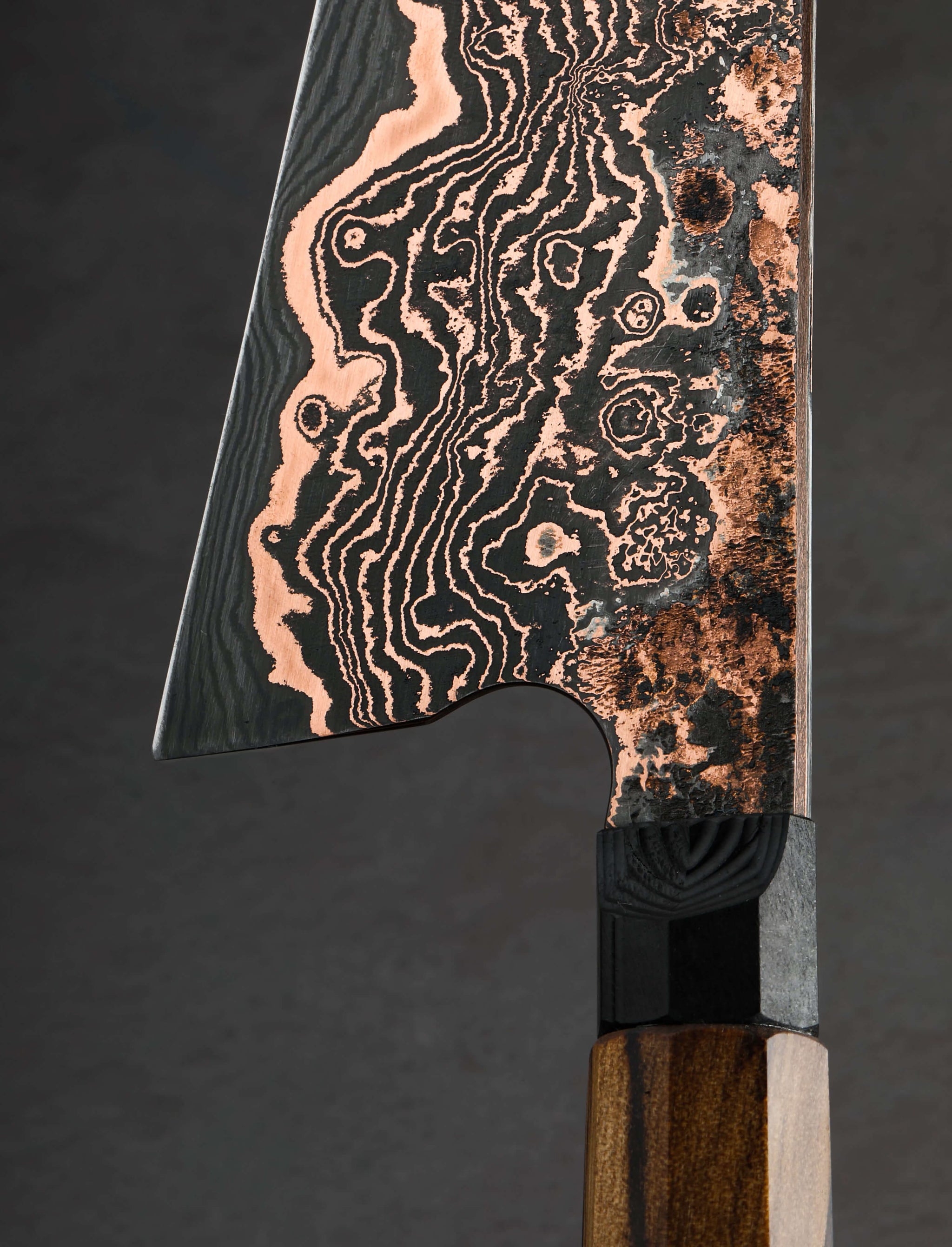 Jerarmie 'Jezz' Heywood - Australia Chef & Gyuto Spalted Myrtle Copper Gyuto 235mm