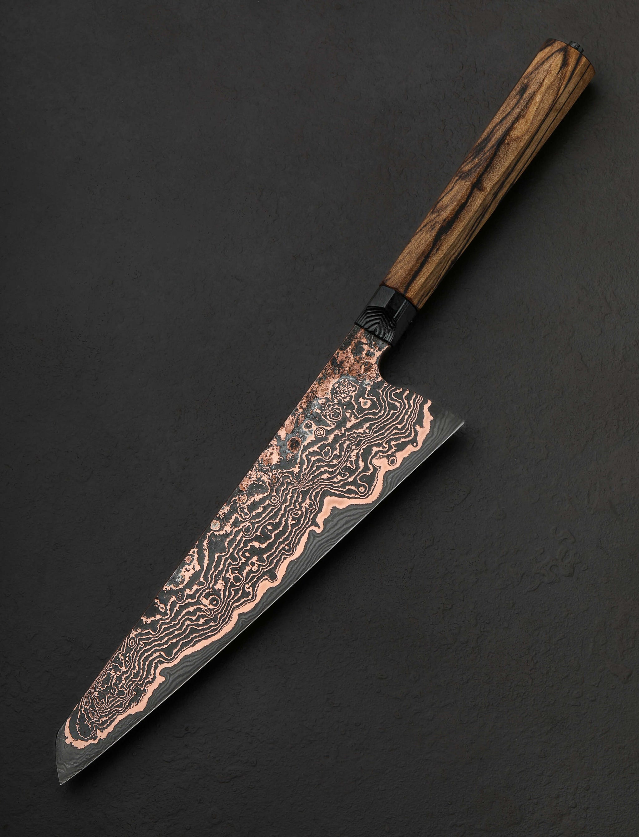 Jerarmie 'Jezz' Heywood - Australia Chef & Gyuto Spalted Myrtle Copper Gyuto 235mm