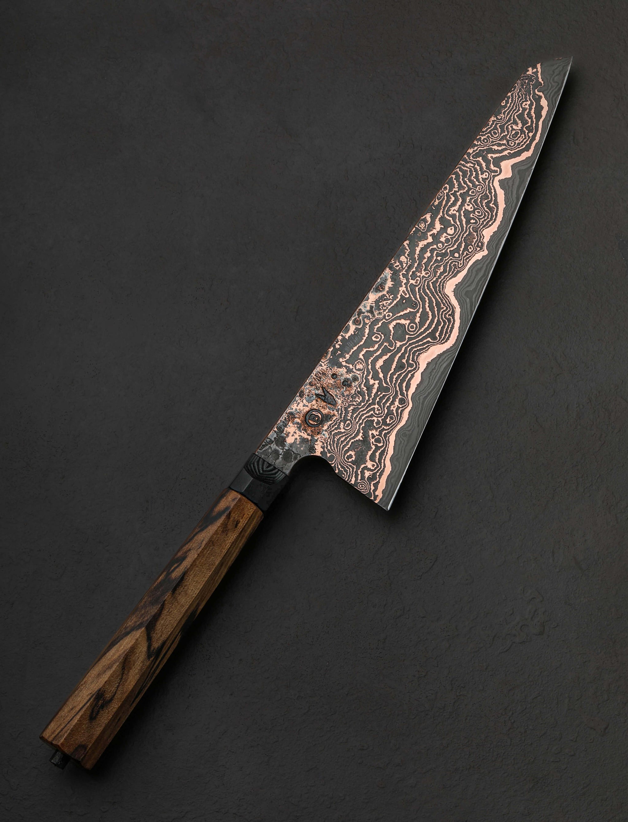 Jerarmie 'Jezz' Heywood - Australia Chef & Gyuto Spalted Myrtle Copper Gyuto 235mm