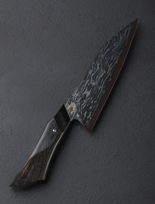 Korben Bloomfield - United Kingdom Chef & Gyuto Black Bubble Damascus Chef 194mm
