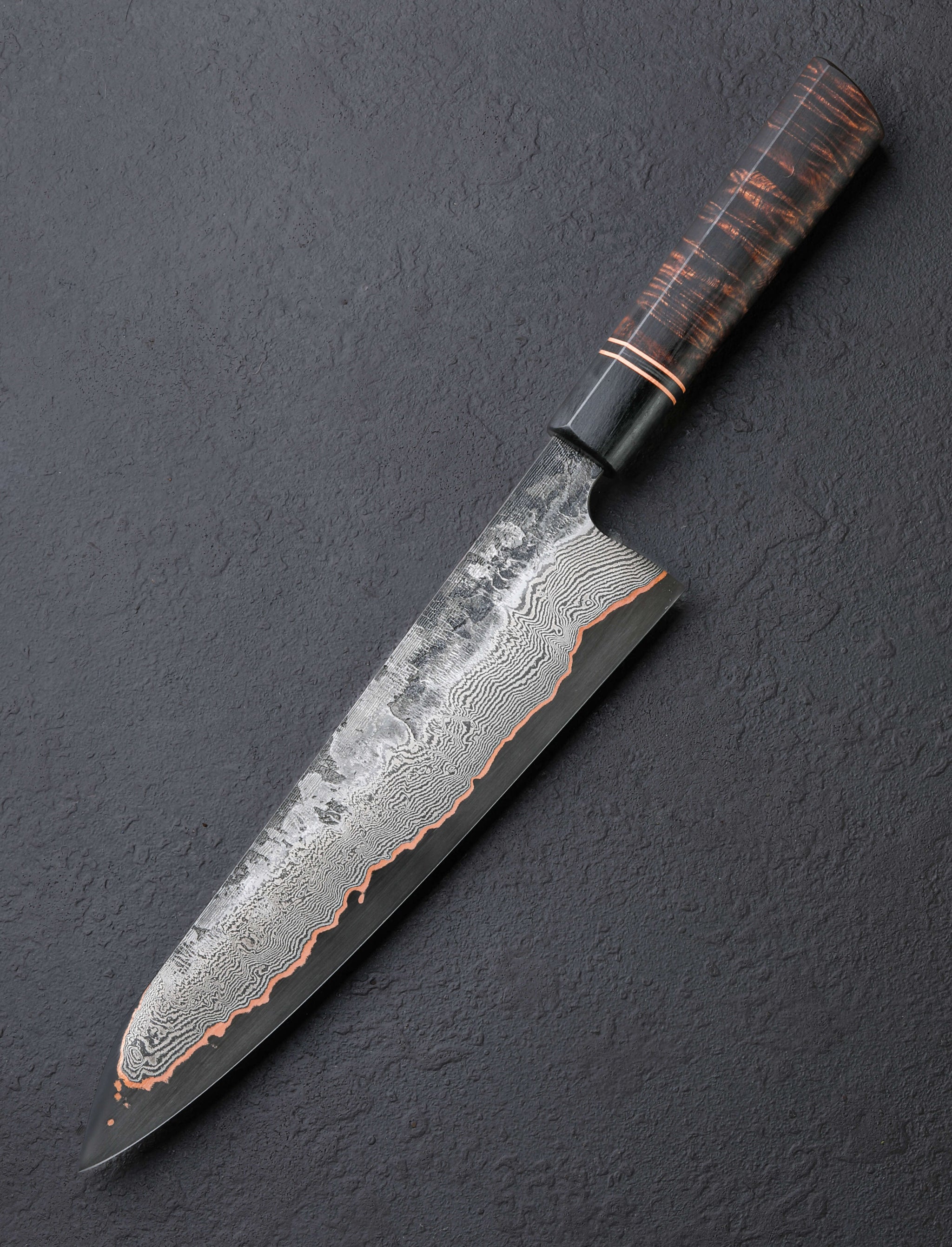 Martin Huber - Austria Chef & Gyuto Copper Tide Damascus Gyuto 228mm