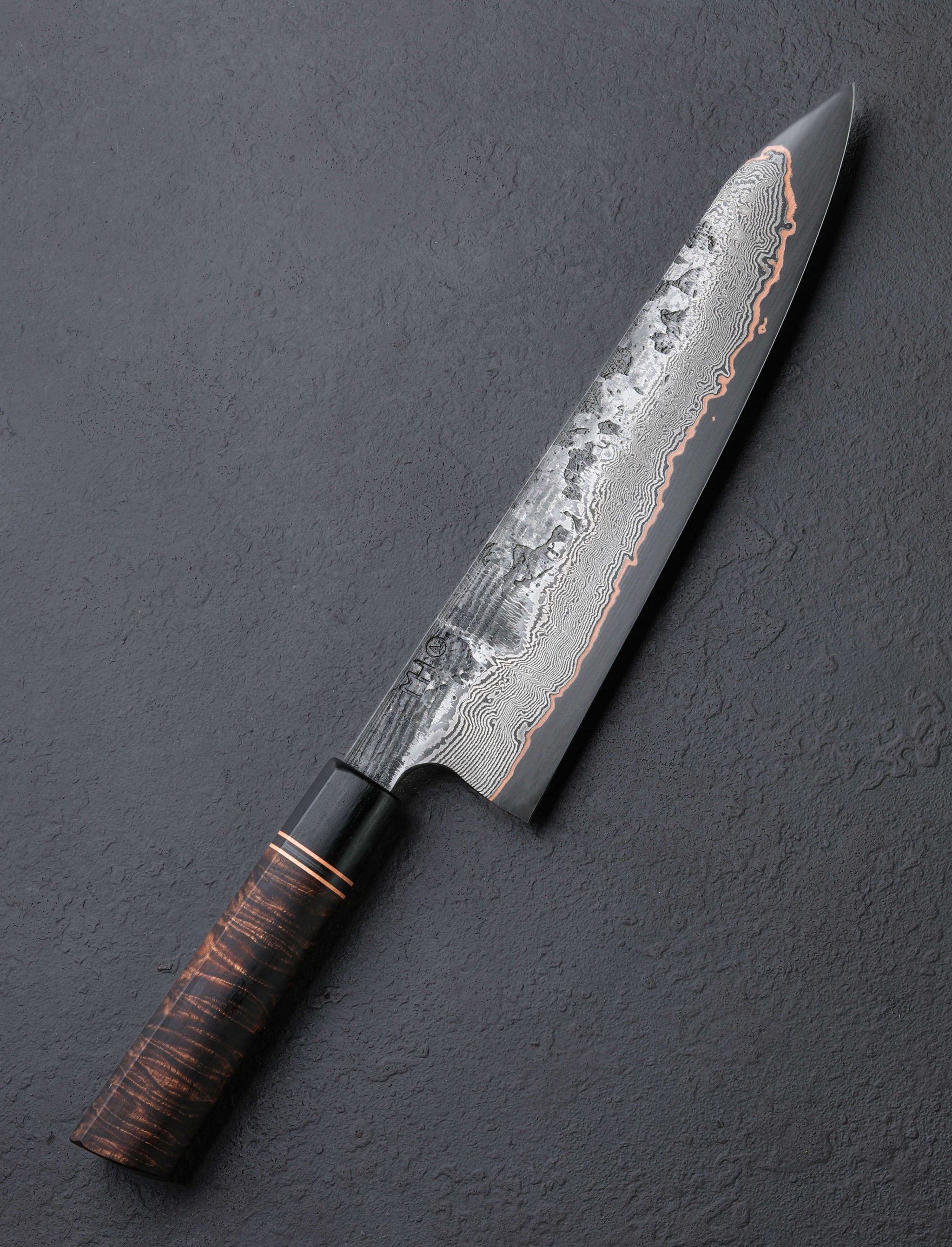 Martin Huber - Austria Chef & Gyuto Copper Tide Damascus Gyuto 228mm