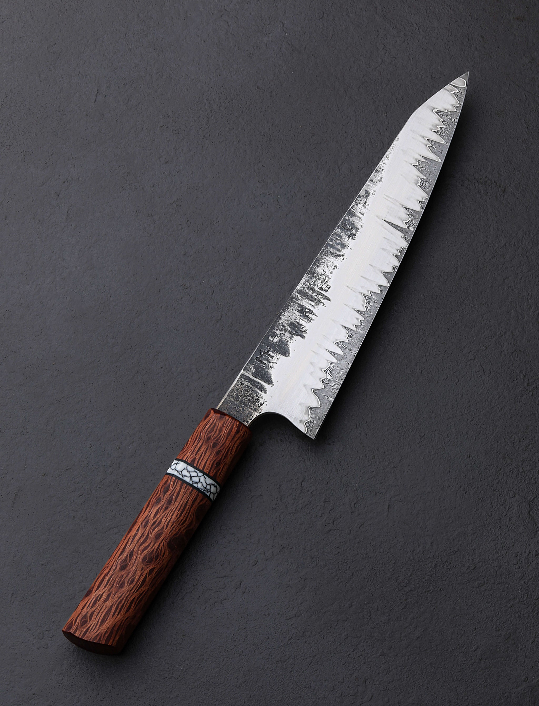 Martin Huber - Austria Chef & Gyuto Wooly Oak Damascus Gyuto 205mm