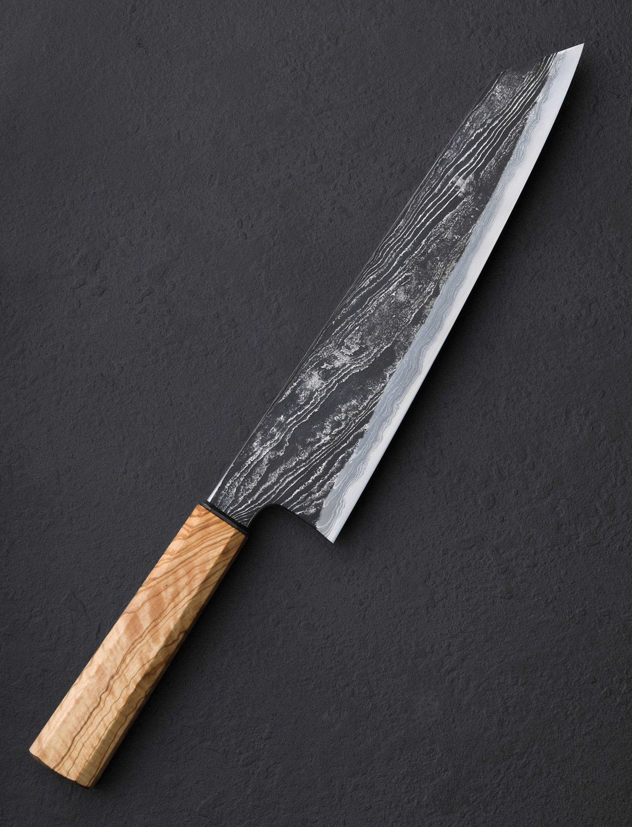 Milan Gravier - France Chef & Gyuto Marbre Noir Kiritsuke 240mm