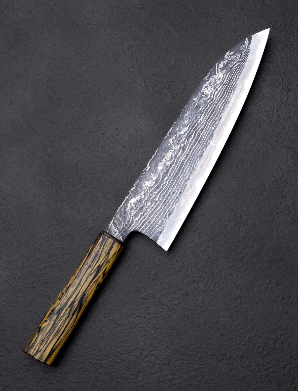Milan Gravier - France Chef & Gyuto Marbre Noir Pale Moon Gyuto 228mm
