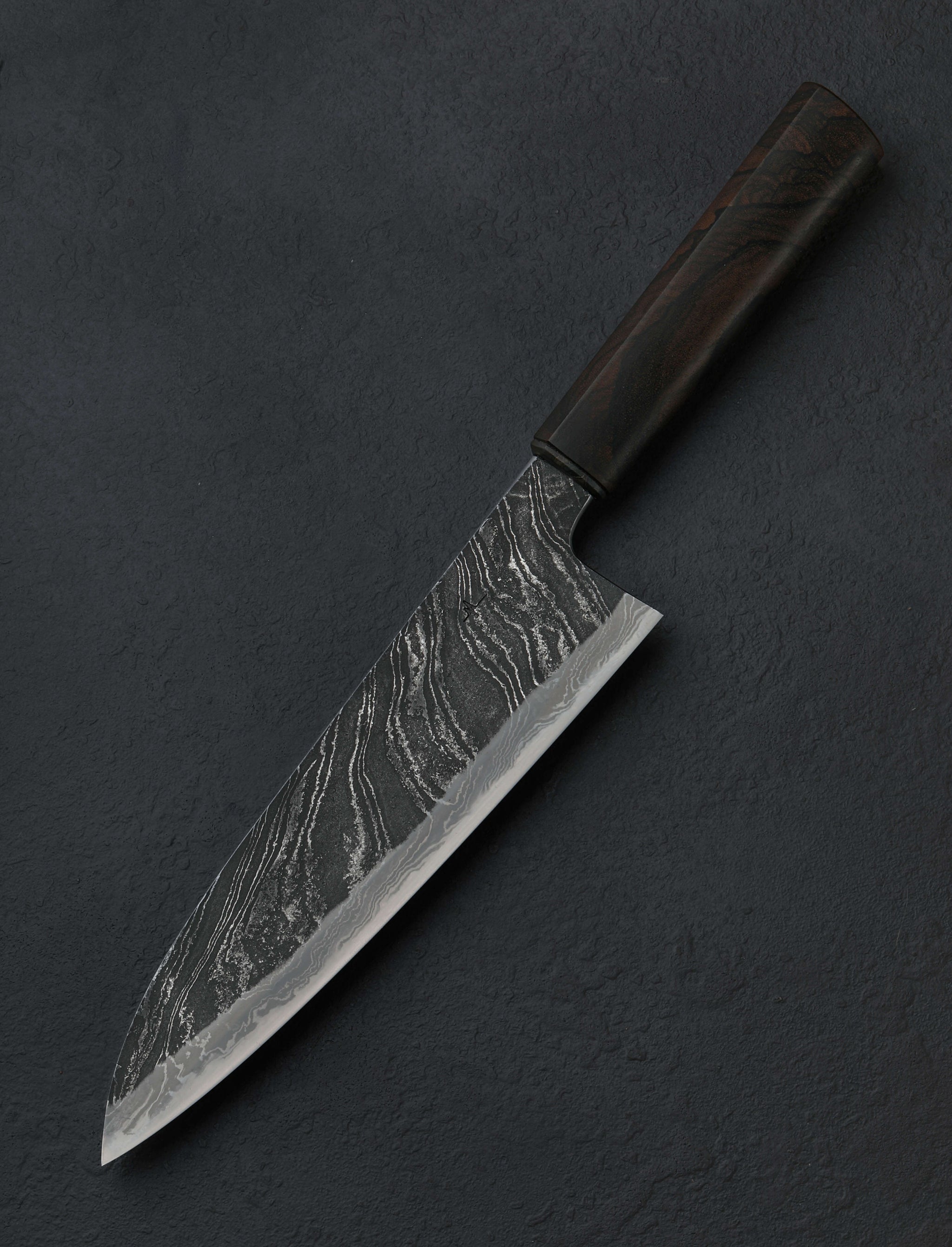 Milan Gravier - France Chef & Gyuto Marbre Noir Zirocote Gyuto 216mm