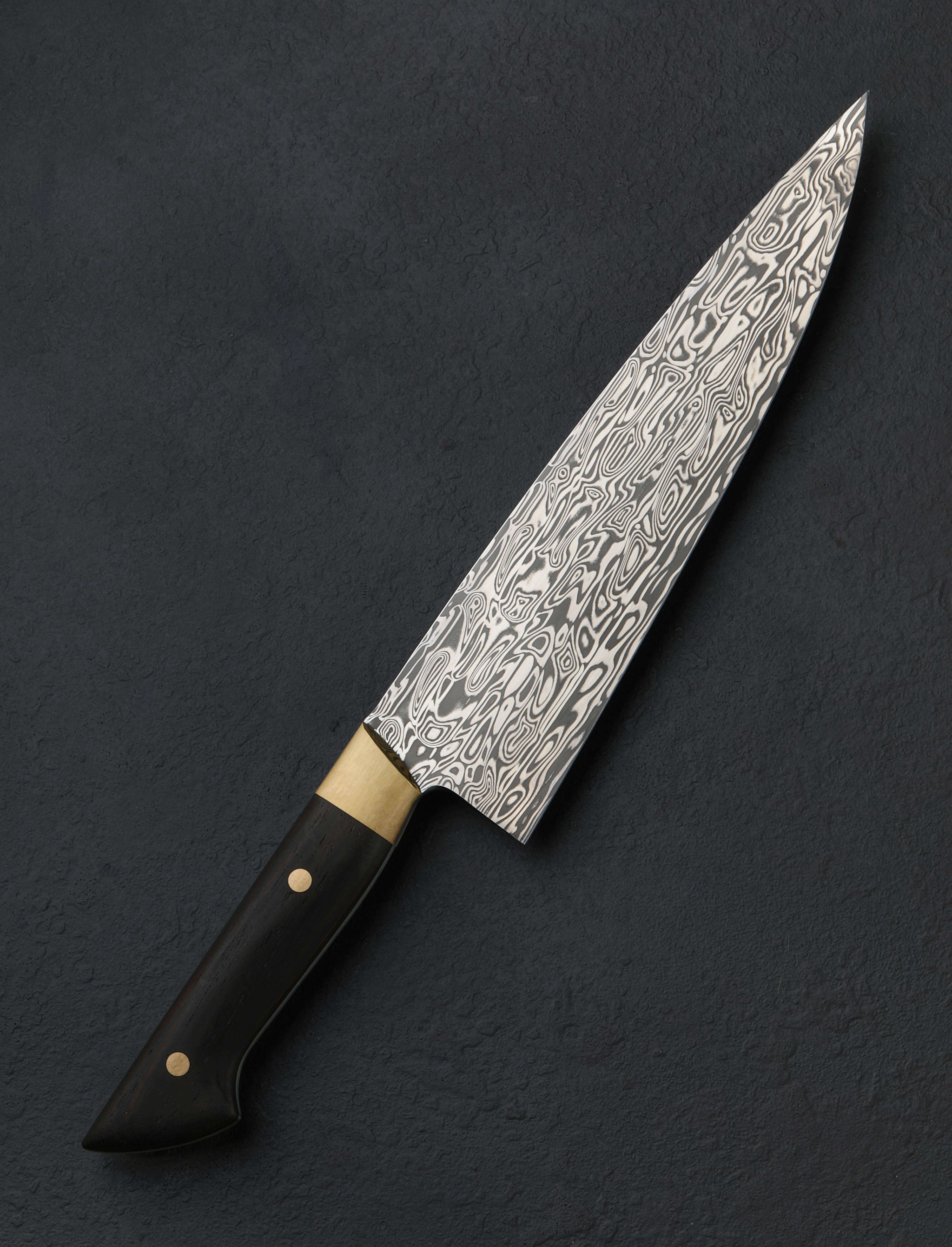 Monolith Knives - Virginia Chef & Gyuto Dense Twist Walnut Chef 228mm